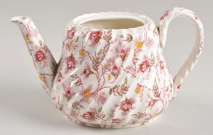 Rosebud Chintz (2-8401, Pink Vine) Teapot No Lid by Spode-1