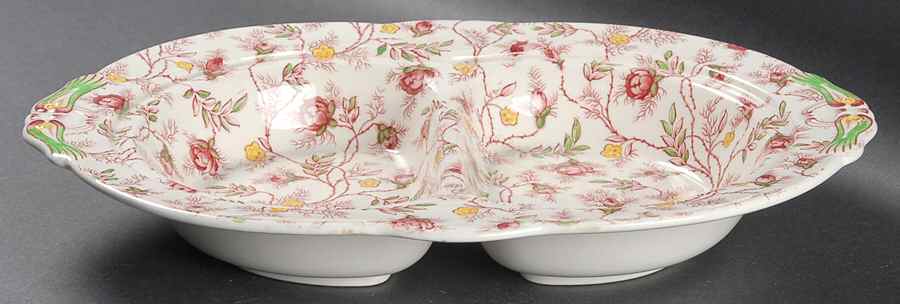 Rosebud Chintz (2-8401, Pink Vine) Round Covered Divided Vegetable No Lid by Spode-1