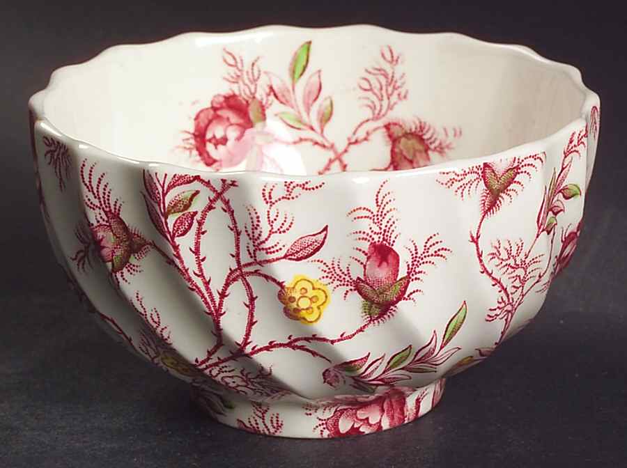Rosebud Chintz (2-8401, Pink Vine) Mini Open Sugar Bowl by Spode-1