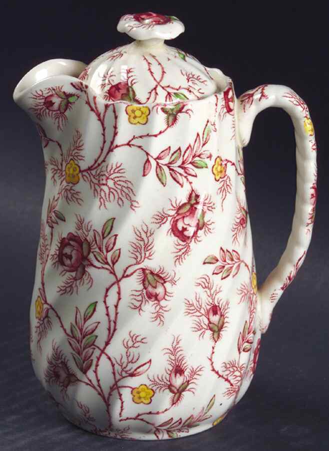 Rosebud Chintz (2-8401, Pink Vine) Large Syrup with Lid by Spode-1