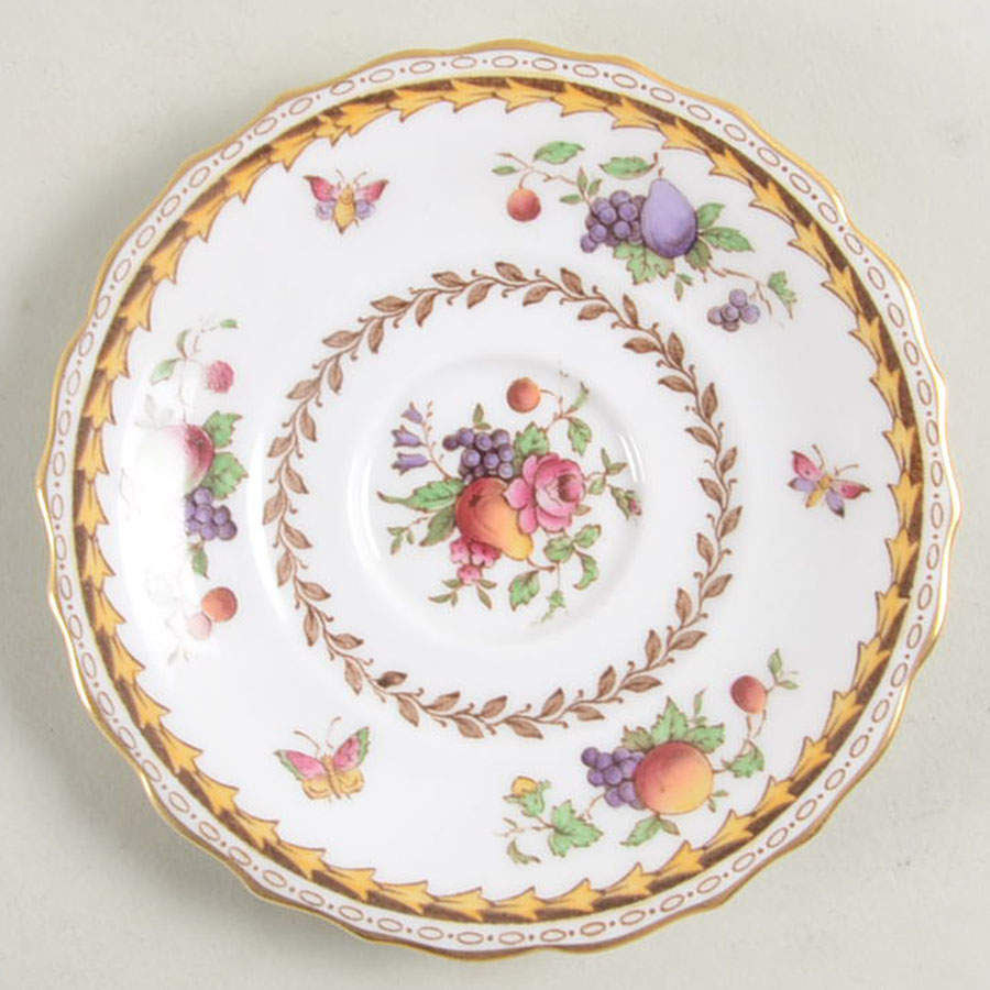 Rockingham (White Or Cream Body, Gold) Saucer for Demitasse Cup by Spode-1