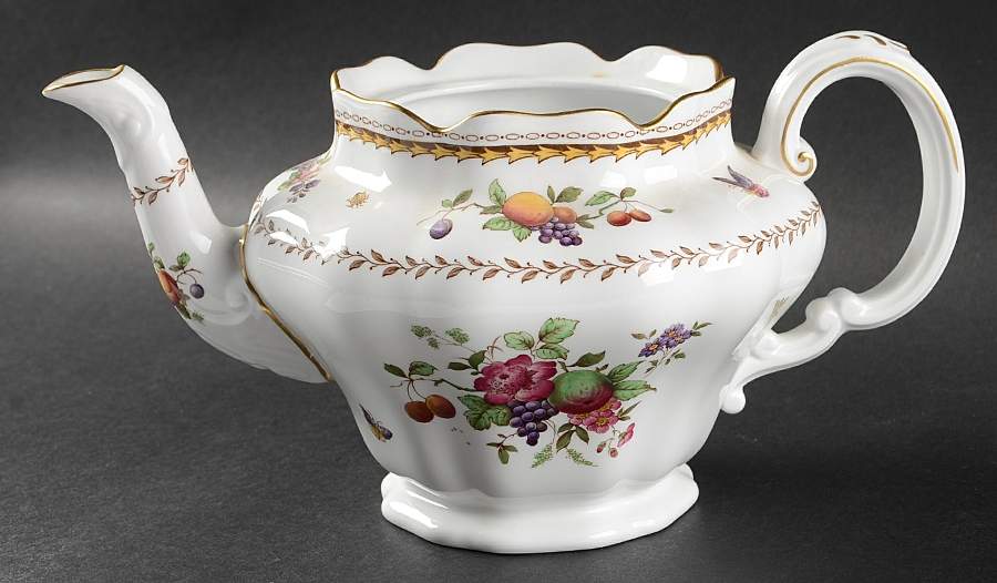 Rockingham (White Or Cream Body, Gold) Teapot No Lid by Spode-1