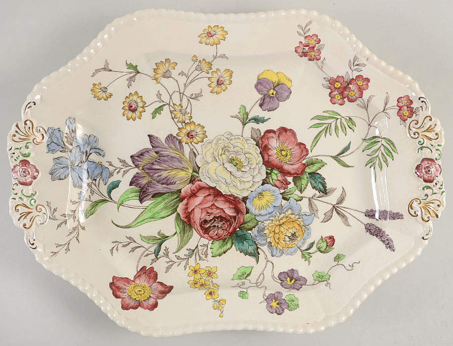 Romney (Gadroon Shape) 19" Oval Serving Platter by Spode-1