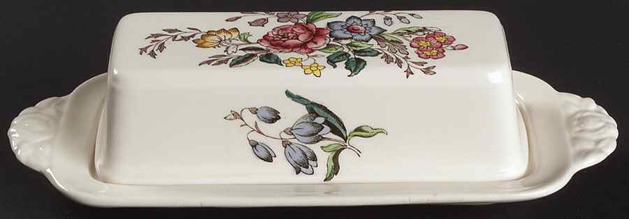 Romney (Gadroon Shape) 1/4 Lb Covered Butter by Spode-1
