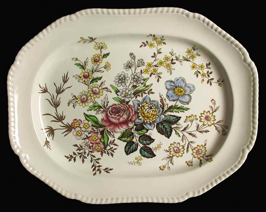 Romney (Gadroon Shape) 19" Oval Serving Platter by Spode-1