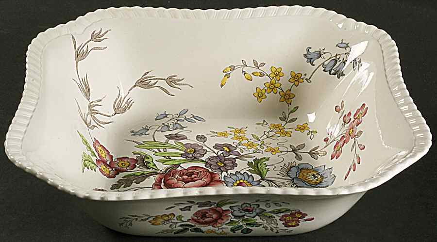 Romney (Gadroon Shape) 9" Square Vegetable Bowl by Spode-1