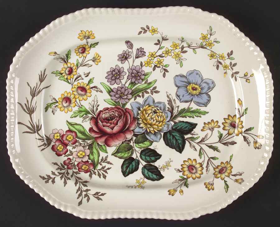Romney (Gadroon Shape) 15" Oval Serving Platter by Spode-1