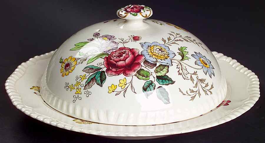 Romney (Gadroon Shape) Muffin Dish & Lid by Spode-1