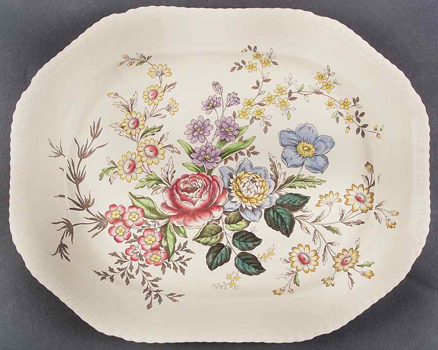 Romney (Gadroon Shape) 17" Oval Serving Platter by Spode-1