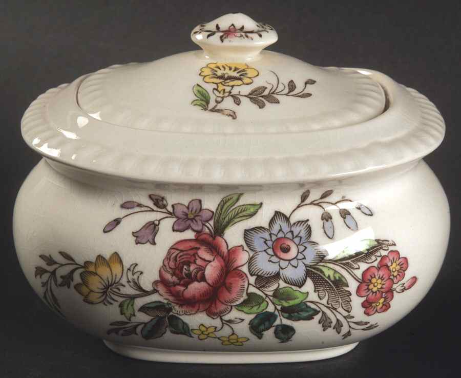 Romney (Gadroon Shape) Mini Sugar Bowl & Lid by Spode-1
