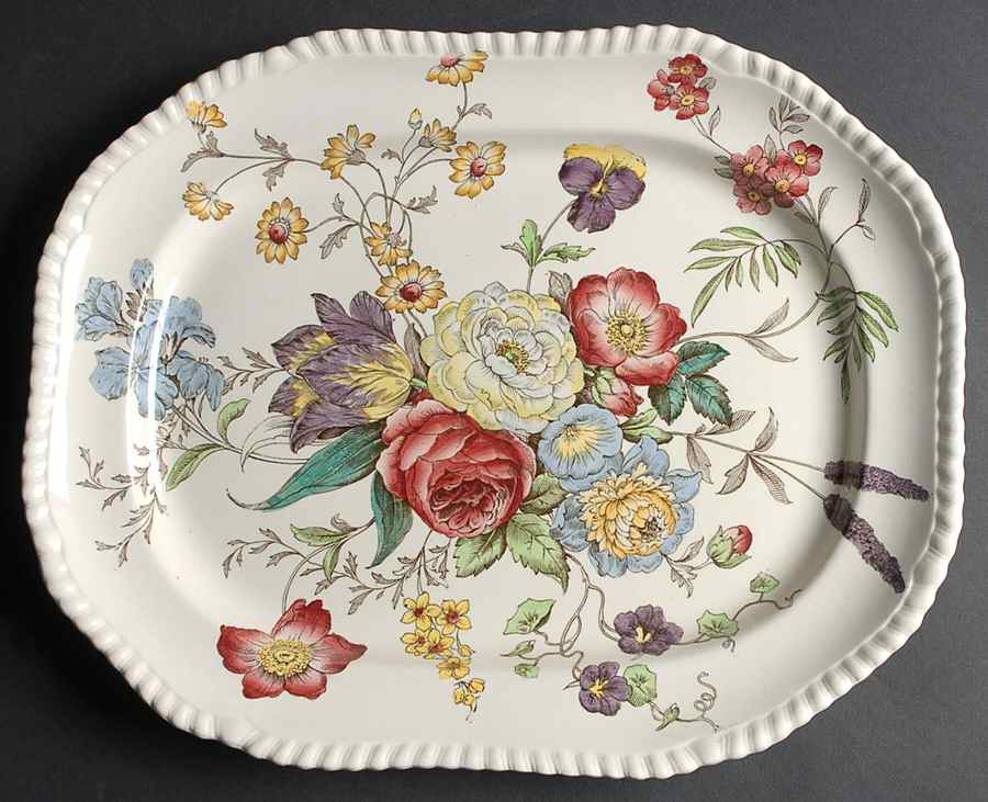 Romney (Gadroon Shape) 15" Oval Serving Platter by Spode-1