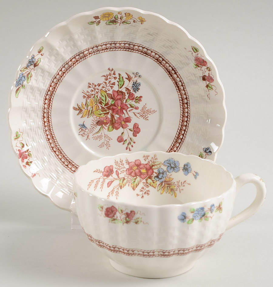 Rosalie Footed Cup & Saucer Set by Spode-1