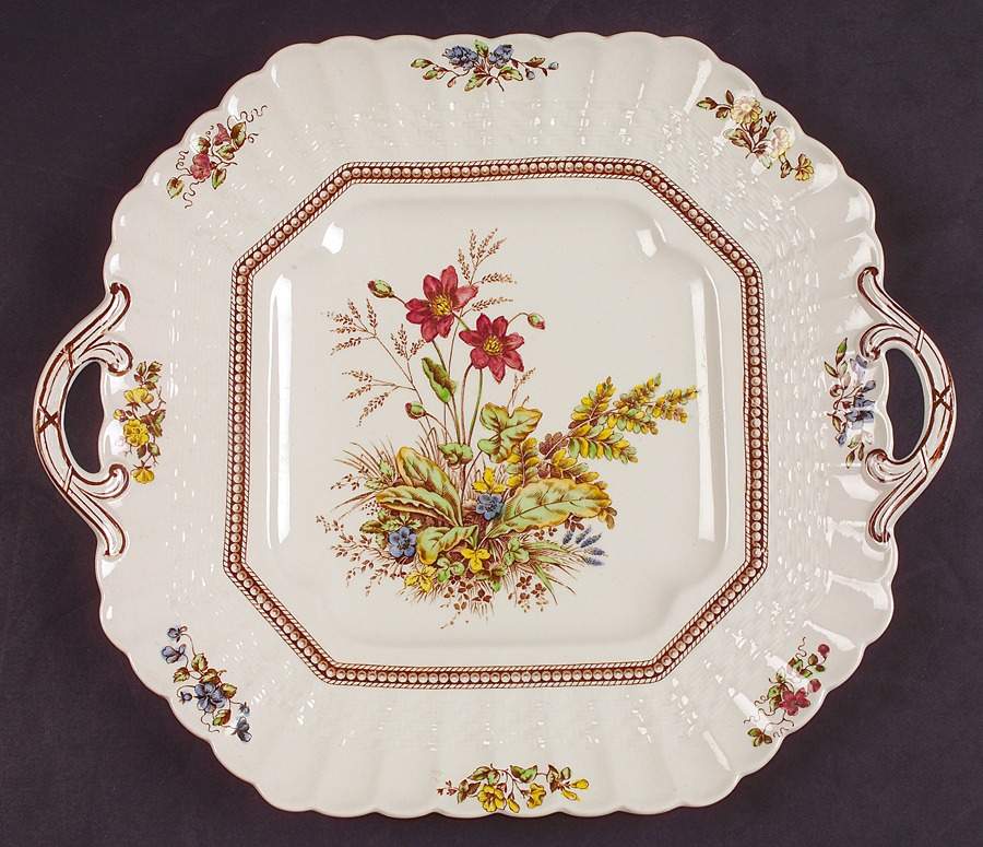 Rosalie Square Handled Cake Plate by Spode-1