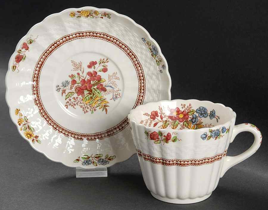 Rosalie Footed Cup & Saucer Set by Spode-1