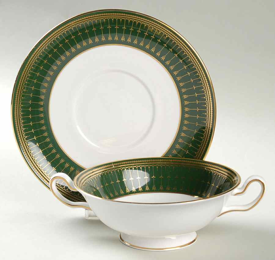 Royal Windsor Footed Cream Soup Bowl & Saucer Set by Spode-1