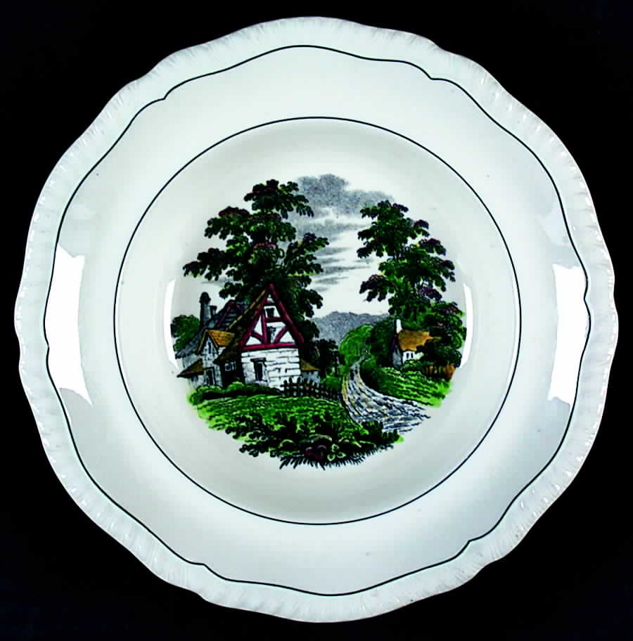 Rural Scenes Rim Soup Bowl by Spode-1