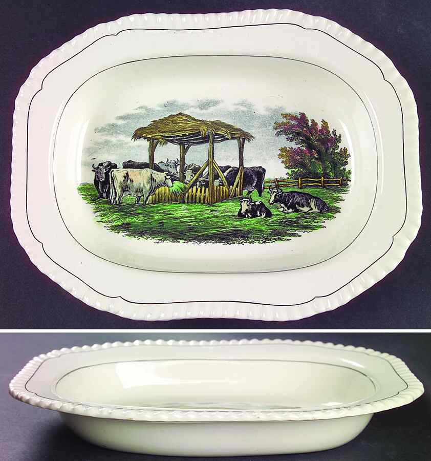 Rural Scenes 9" Oval Vegetable Bowl by Spode-1