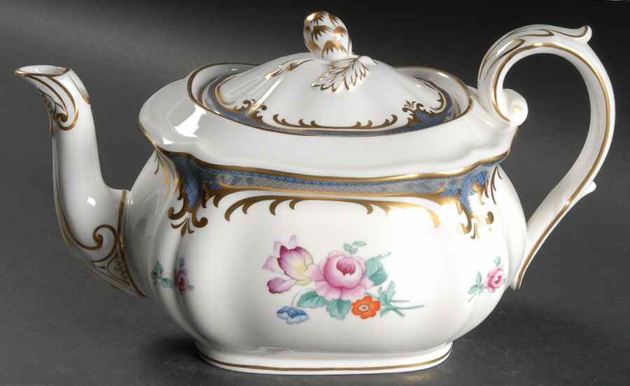 Savoy Blue Teapot & Lid by Spode-1