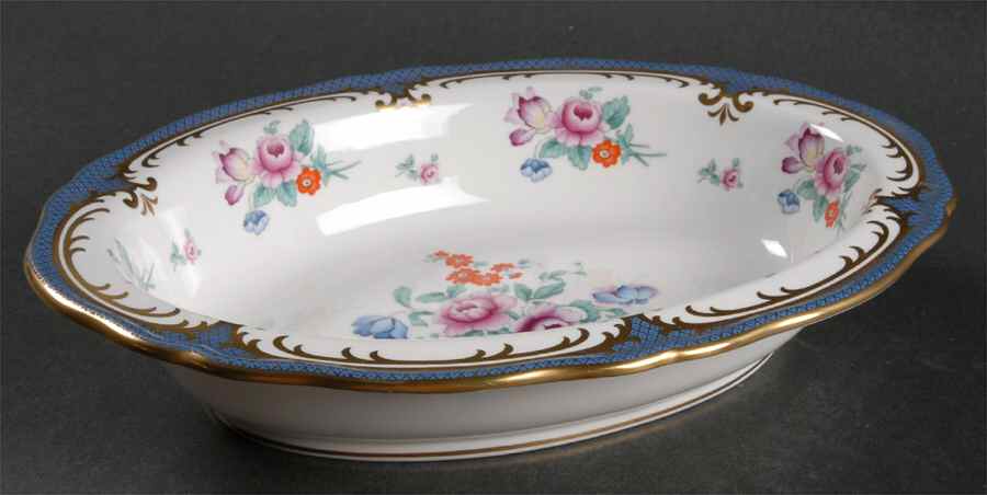 Savoy Blue 9" Oval Vegetable Bowl by Spode-1