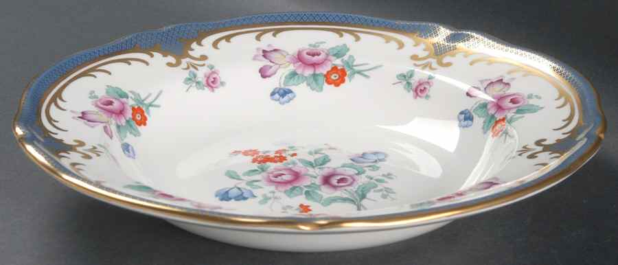 Savoy Blue Large Rim Soup Bowl by Spode-1