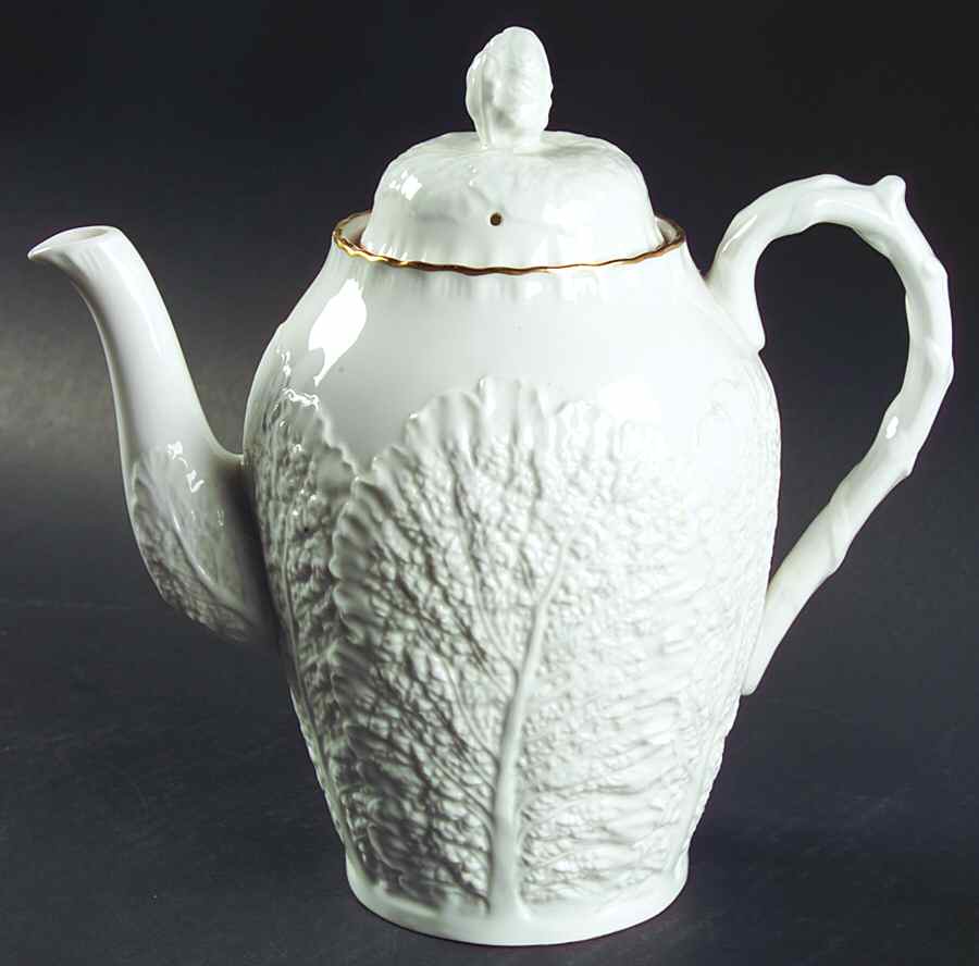 Savoy White (Gold Trim) Coffee Pot & Lid by Spode-1
