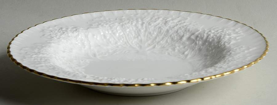 Savoy White (Gold Trim) Rim Soup Bowl by Spode-1