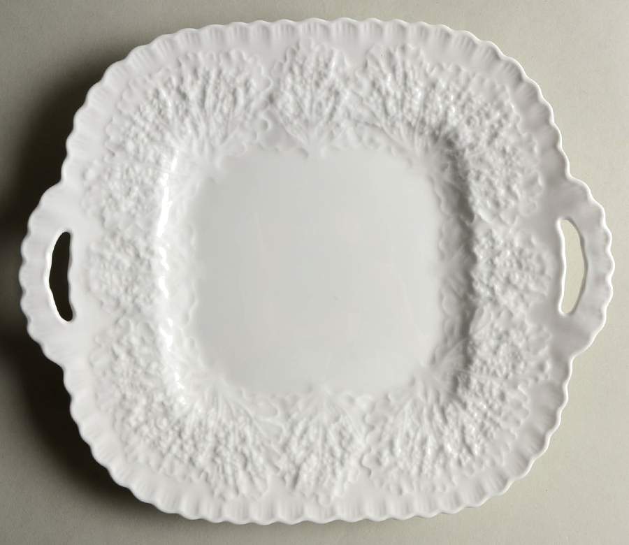 Savoy White (No Trim) Square Cake Plate by Spode-1
