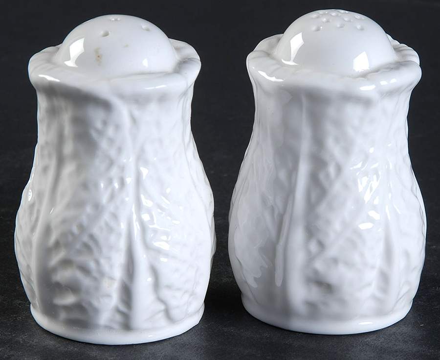 Savoy White (No Trim) Salt & Pepper Set by Spode-1