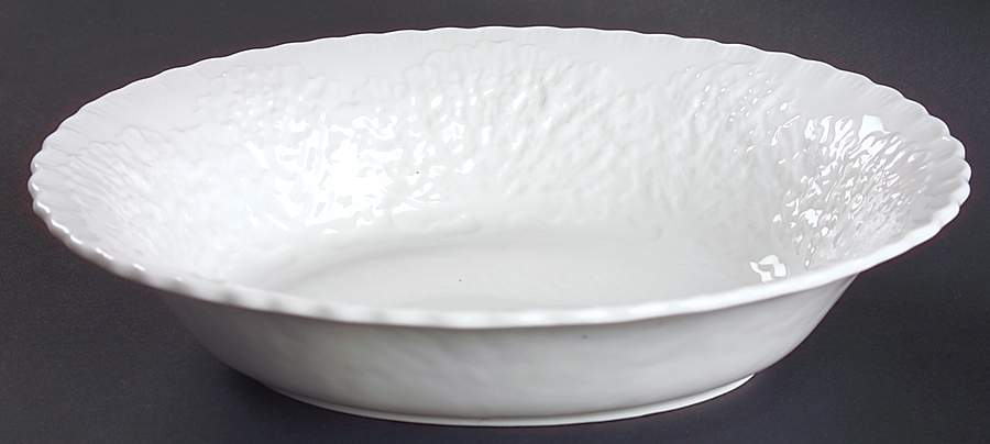 Savoy White (No Trim) 10" Oval Vegetable Bowl by Spode-1