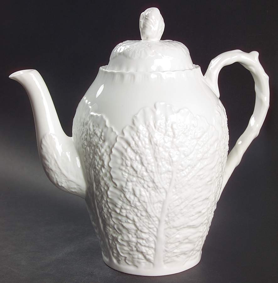 Savoy White (No Trim) Coffee Pot & Lid by Spode-1