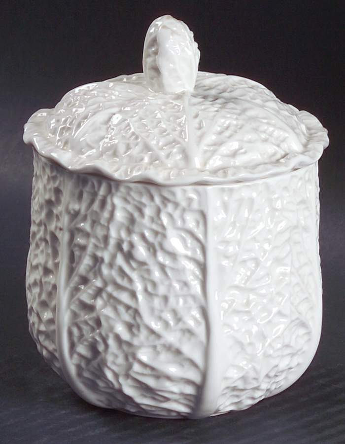 Savoy White (No Trim) Candy Jar & Lid by Spode-1