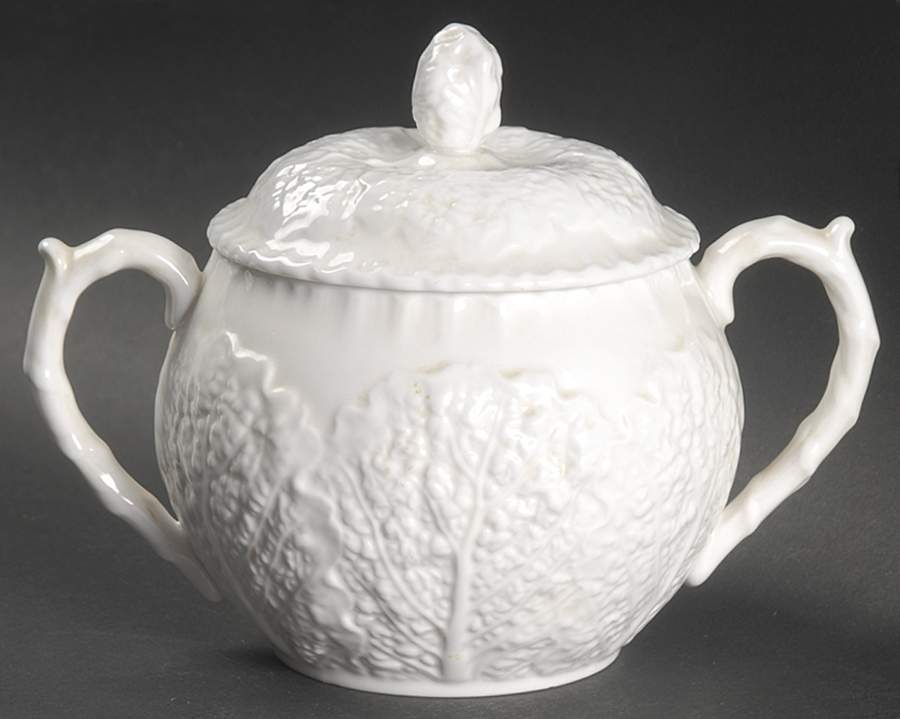 Savoy White (No Trim) Sugar Bowl & Lid by Spode-1
