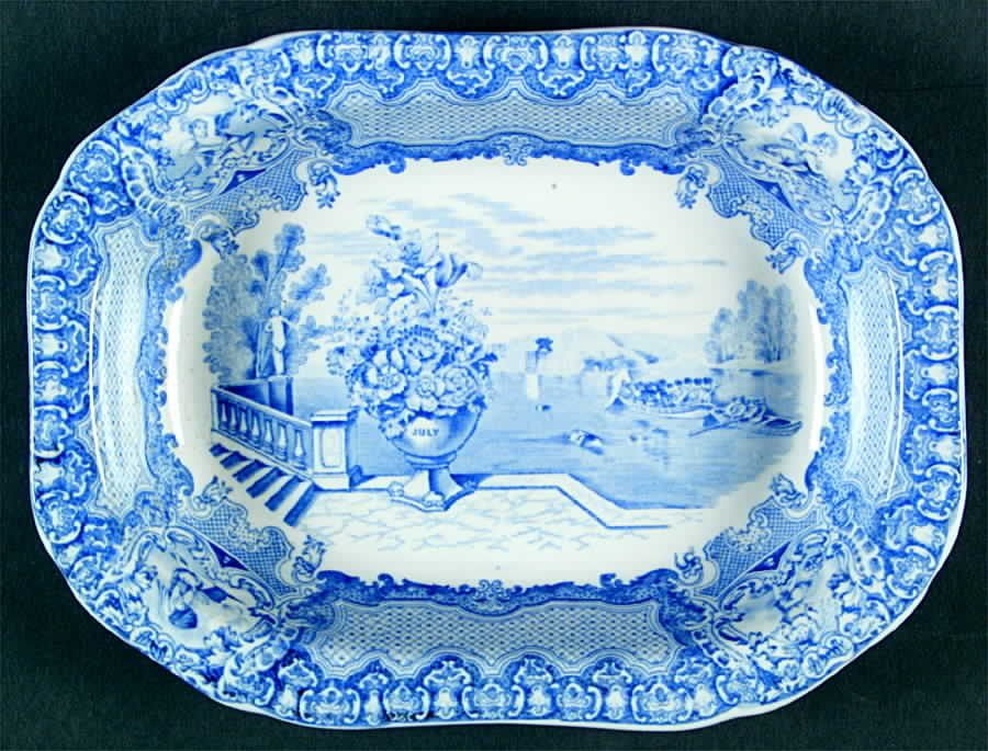 Seasons Blue 9" Oval Vegetable Bowl by Spode-1