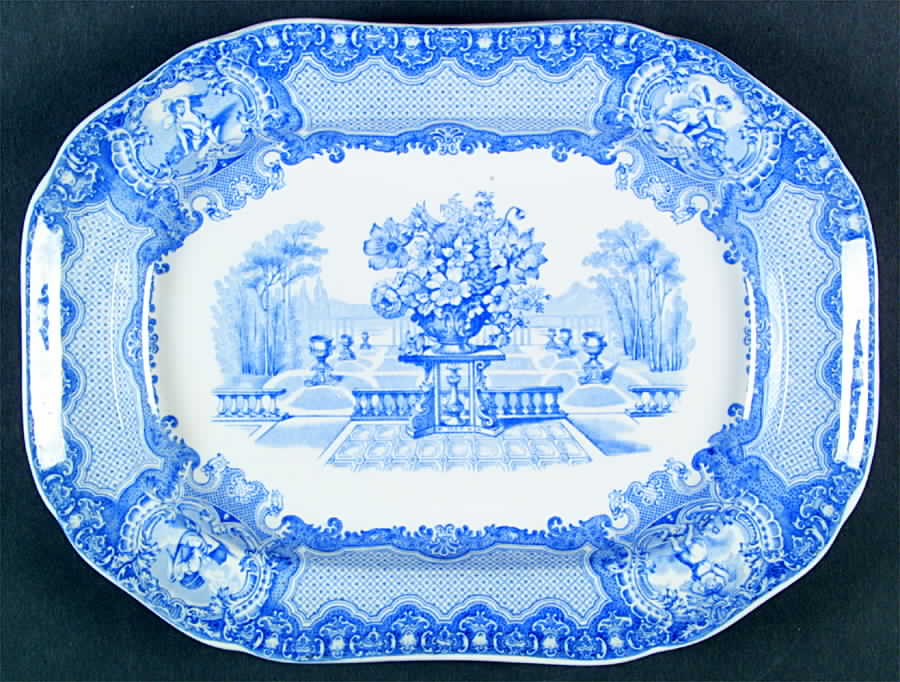 Seasons Blue 12" Oval Serving Platter by Spode-1