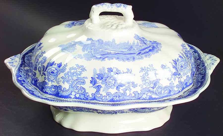 Severn Blue Rectangular Covered Vegetable by Spode-1