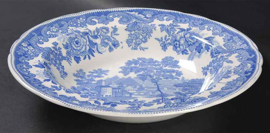 Severn Blue Large Rim Soup Bowl by Spode-1