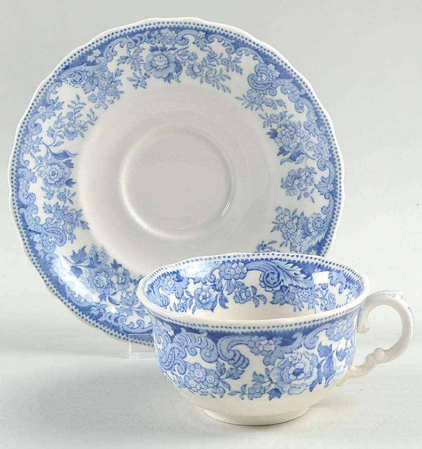Severn Blue Flat Cup & Saucer Set by Spode-1