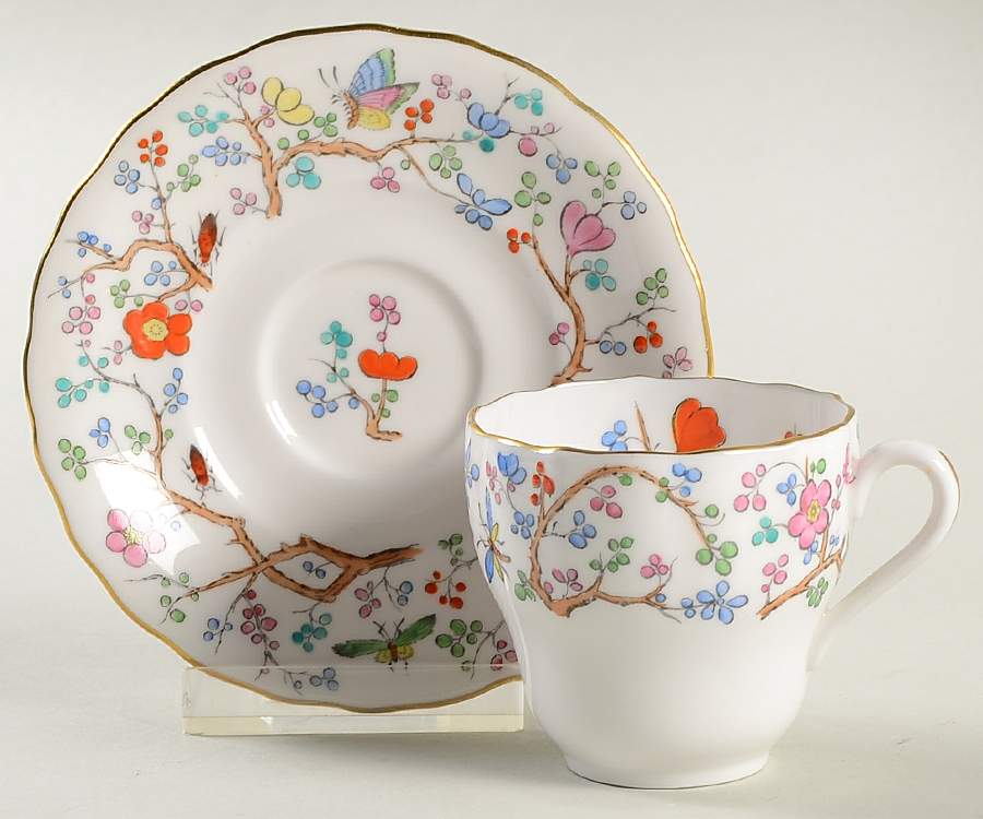 Shanghai Flat Demitasse Cup & Saucer Set by Spode-1