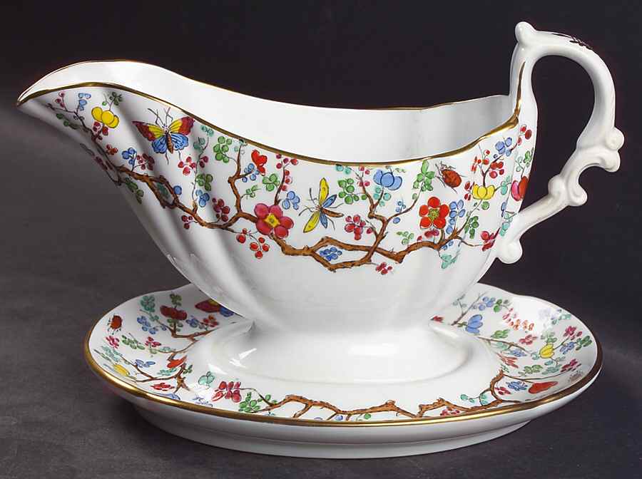 Shanghai Gravy Boat with Attached Underplate by Spode-1