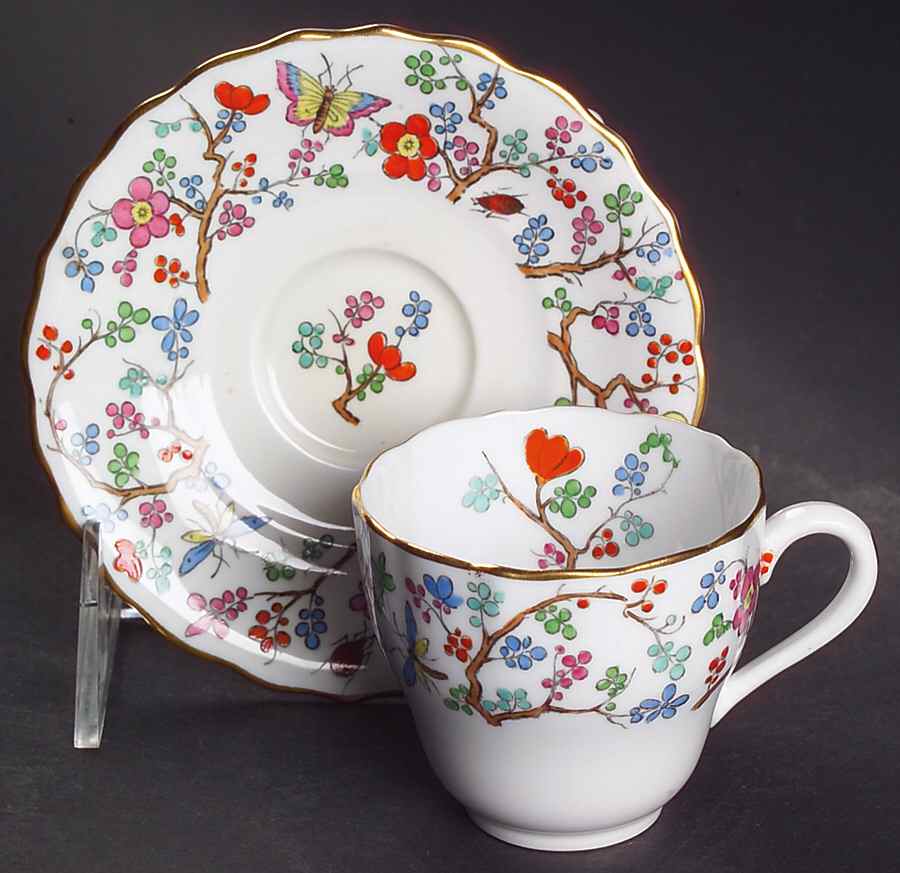 Shanghai Flat Demitasse Cup & Saucer Set by Spode-1