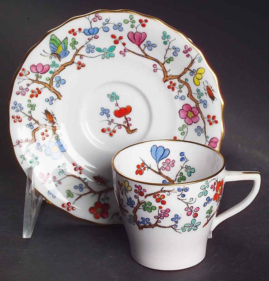 Shanghai Flat Demitasse Cup & Saucer Set by Spode-1