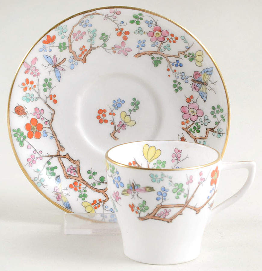Shanghai Flat Demitasse Cup & Saucer Set by Spode-1