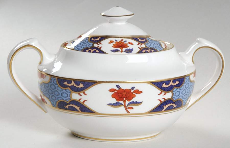 Shima Border Sugar Bowl & Lid by Spode-1