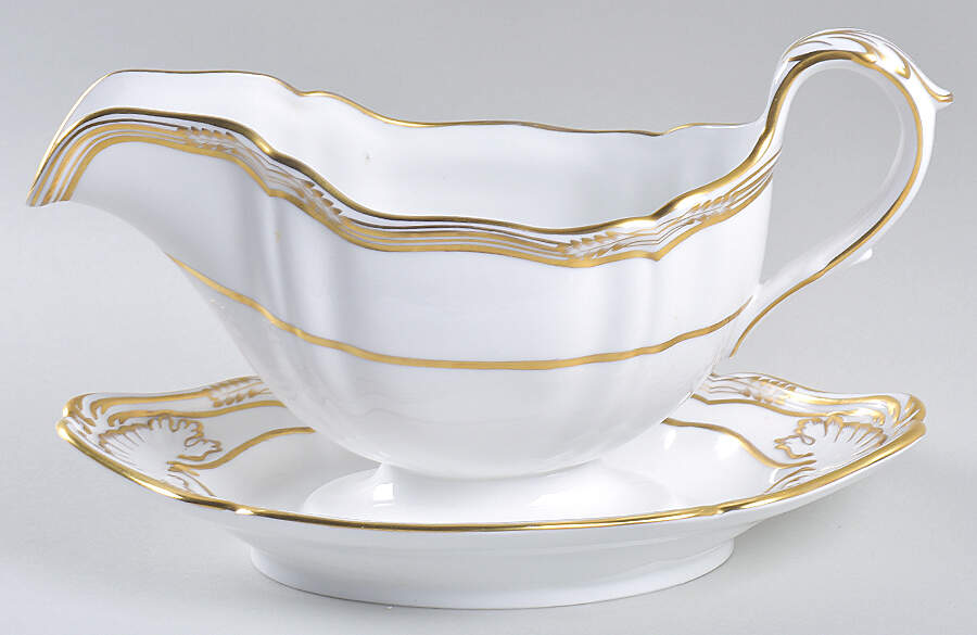 Sheffield Gravy Boat with Attached Underplate by Spode-1