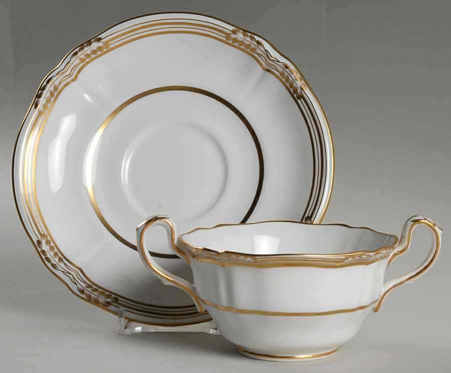 Sheffield Footed Bouillon Cup & Saucer by Spode-1
