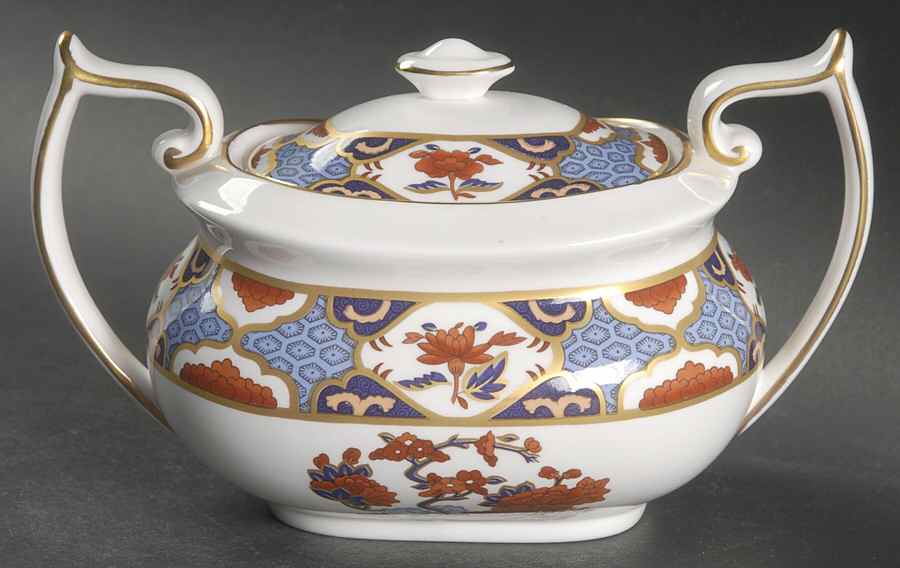 Shima Sugar Bowl & Lid by Spode-1