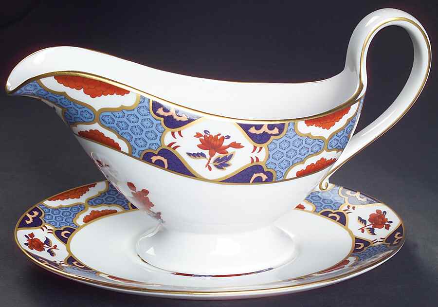Shima Gravy Boat & Underplate by Spode-1