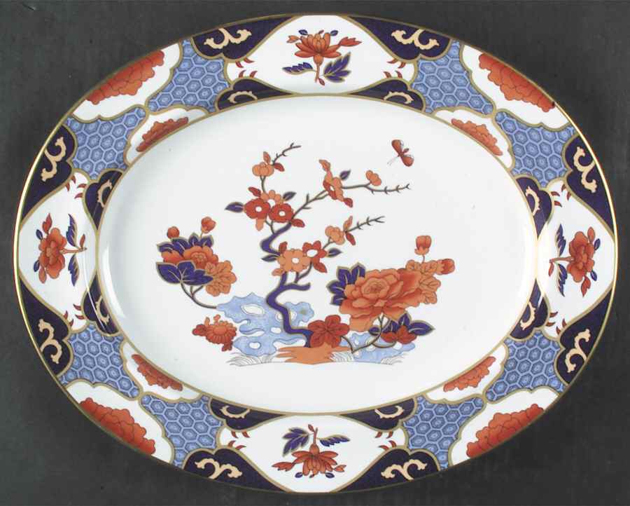 Shima 15" Oval Serving Platter by Spode-1