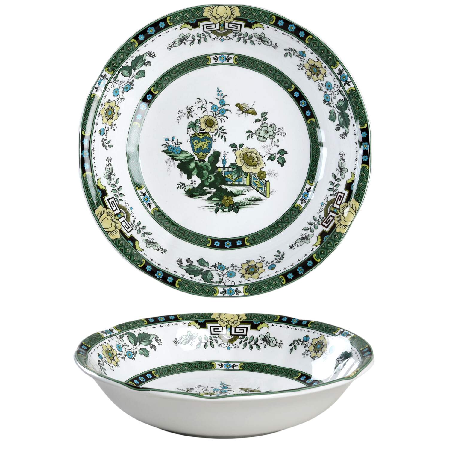 Siam Green Rim Cereal Bowl by Spode-1