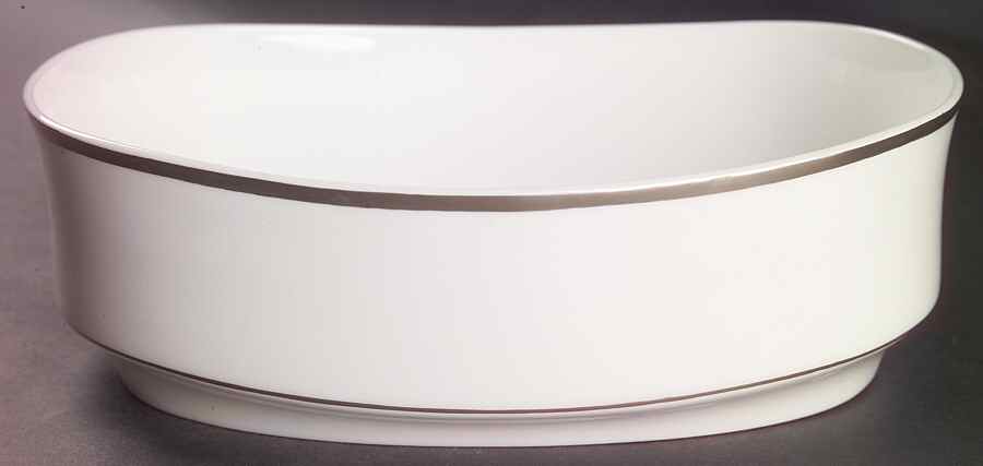 Silver Eternity 8" Oval Vegetable Bowl by Spode-1